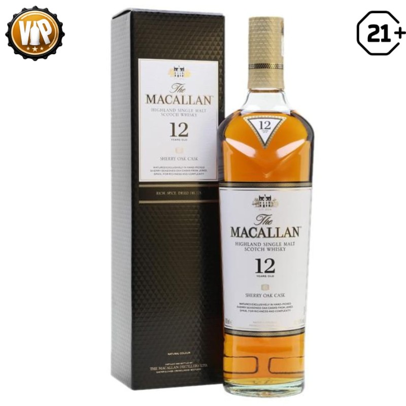 The Macallan 12 YO Sherry Oak Single Malt Scotch Whisky 700ml