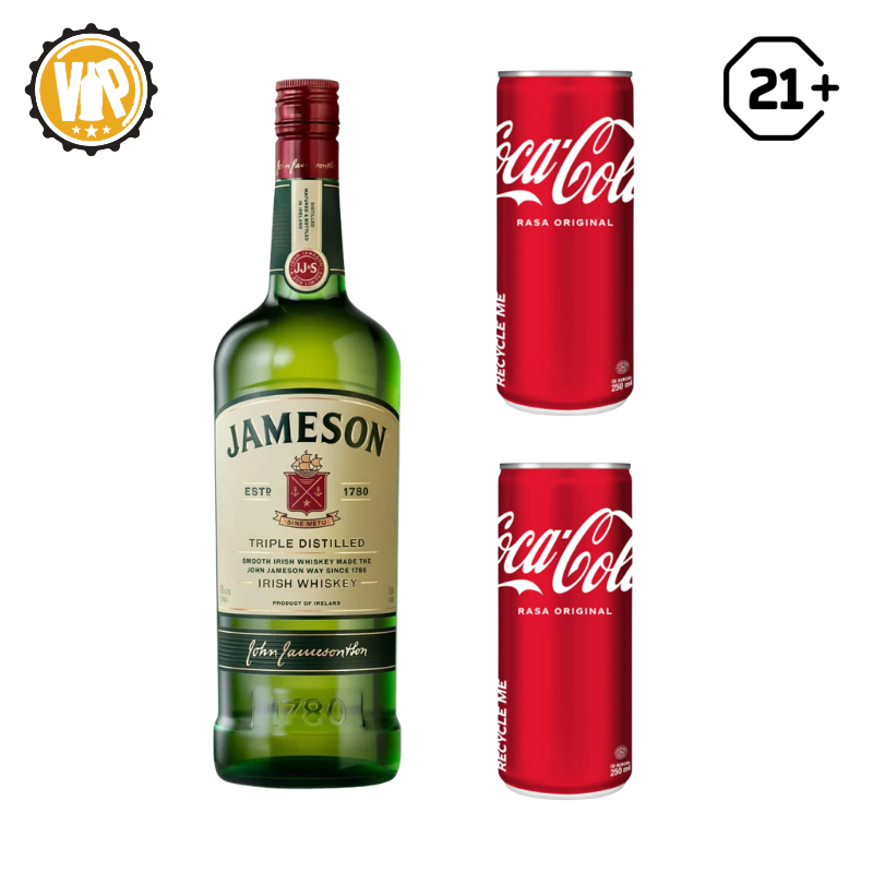 Bundles Jameson Irish Whiskey 700ml + 2 Coca Cola Can 250ml