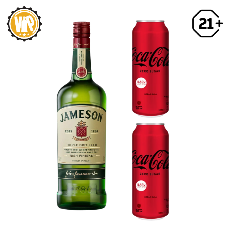 Bundles Jameson Irish Whiskey 700ml + 2 Coca Cola Zero Can 250ml