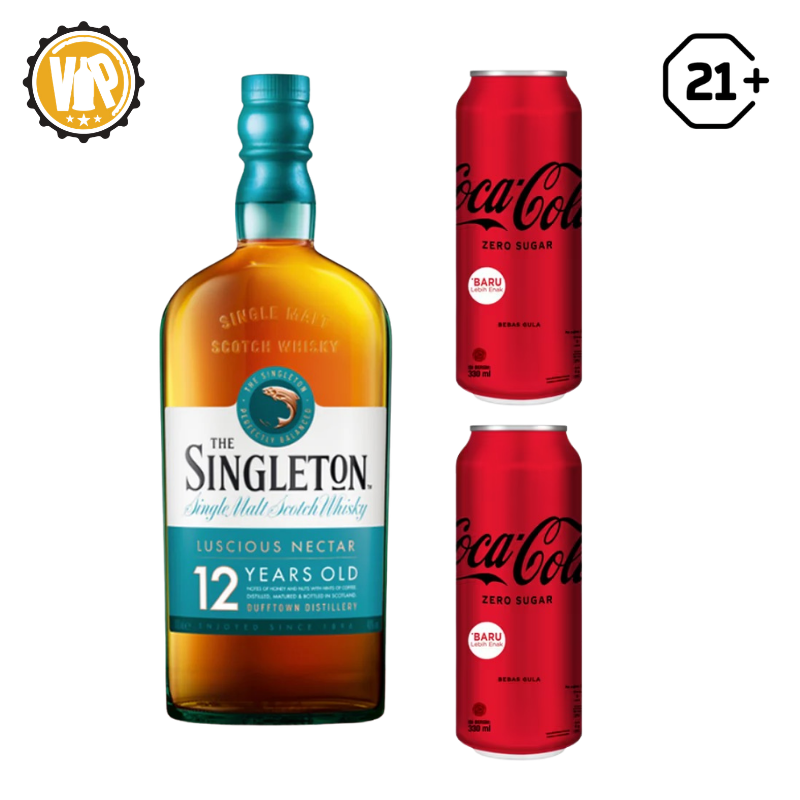 Bundles The Singleton Luscious Nectar 12 YO Single Malt Scotch Whisky 750ml + 2 Coca Cola Zero Can 250ml