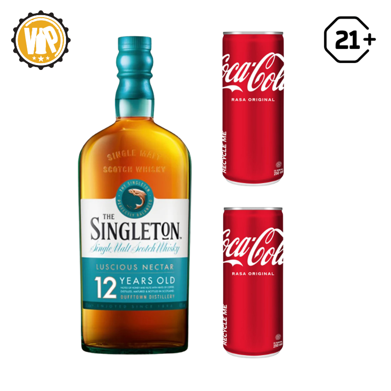Bundles The Singleton Luscious Nectar 12 YO Single Malt Scotch Whisky 750ml + 2 Coca Cola Can 250ml