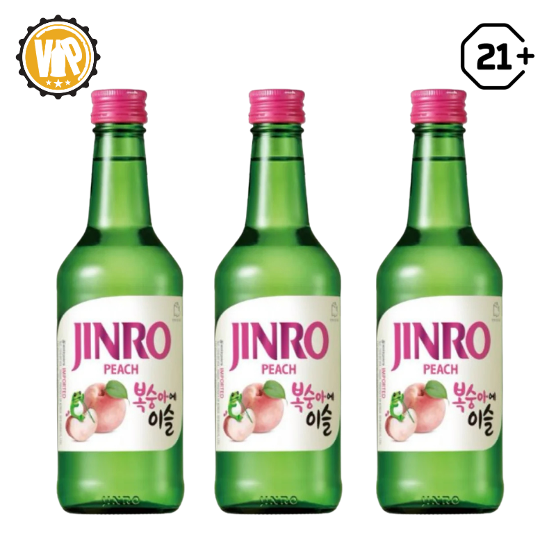 Triple Jinro Soju Peach 360ml - 3 Bottles