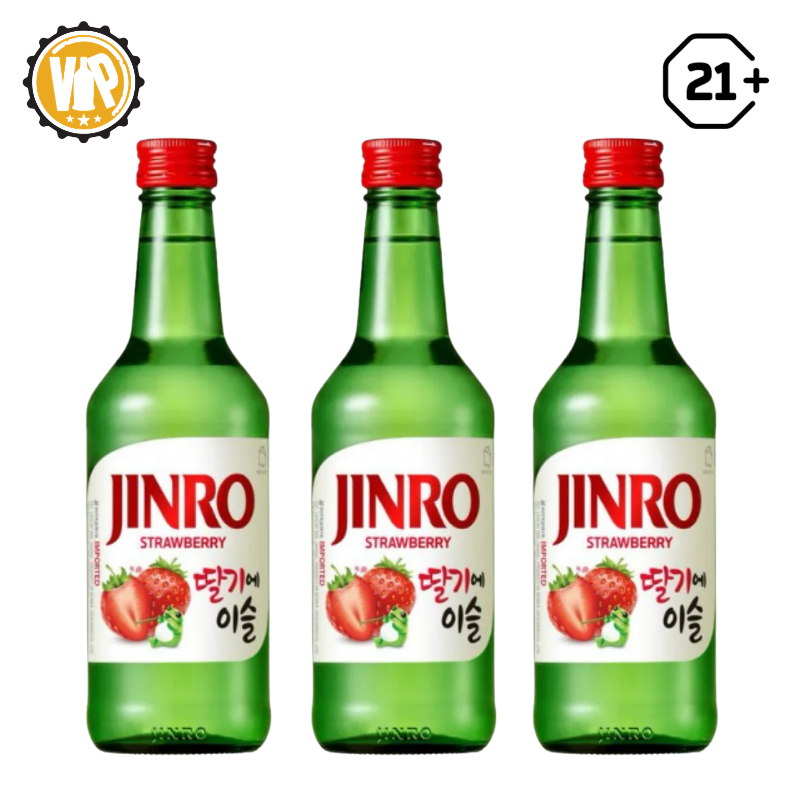 Triple Jinro Soju Strawberry 360ml - 3 Bottles