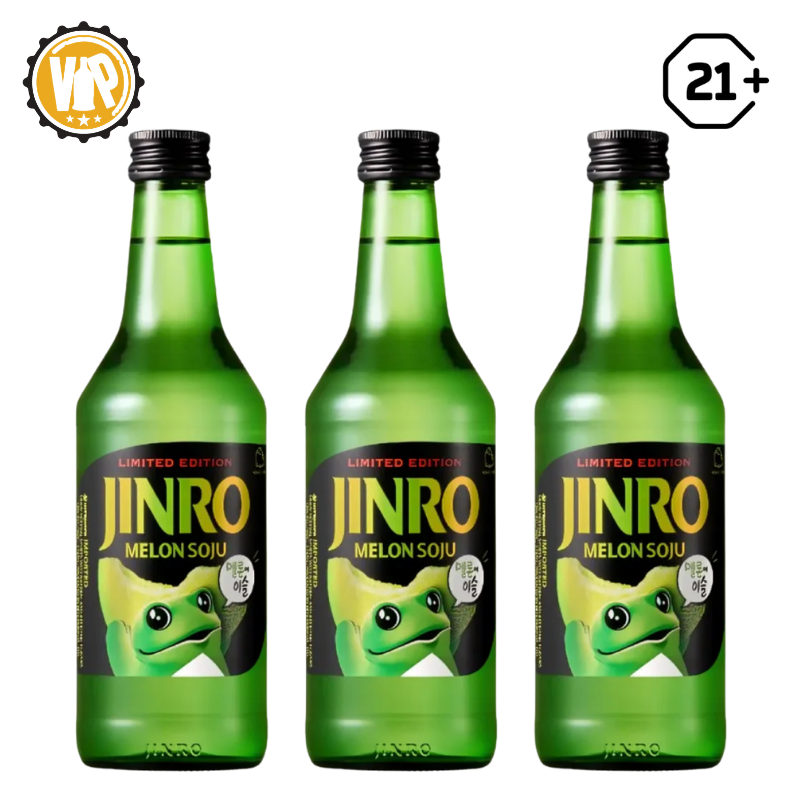 Triple Jinro Soju Melon 360ml - 3 Bottles