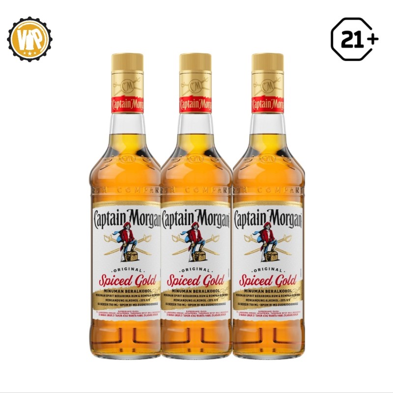 Triple Bottle Captain Morgan Spiced Rum 750ml