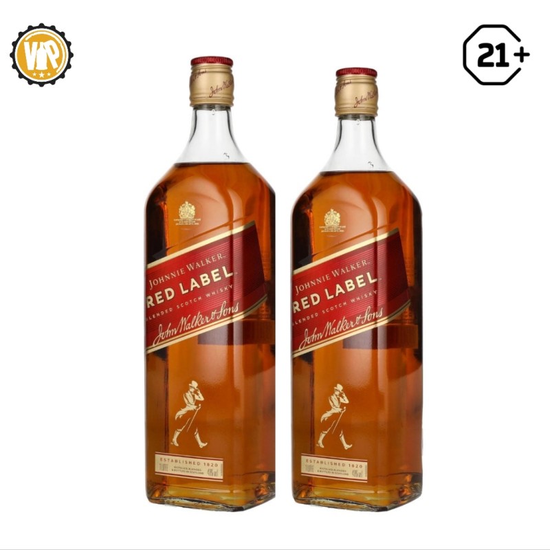 Twin Bottle Johnny Walker Red Label 1Liter 