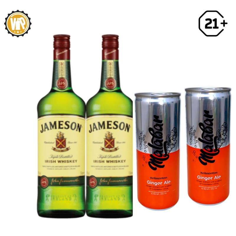 Twin Bottle Jameson Irish whiskey Get 2 Malabar ginger Ale 