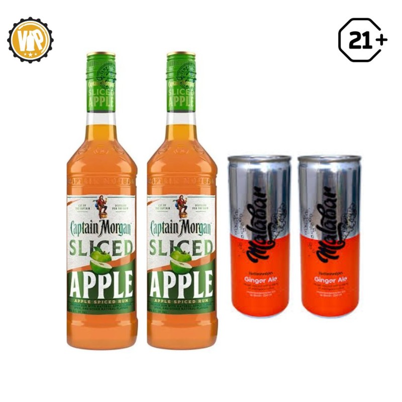 Twin Bottle Captain Morgan Siliced Apple Get 2 Can malabar ginger ale 