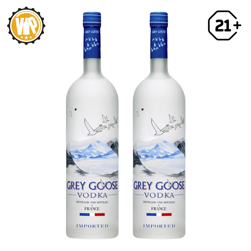 Twin Grey Goose Vodka 750ml - 2 Bottles