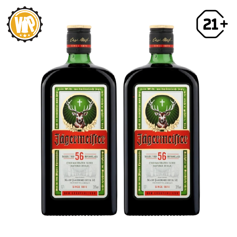 Twin Jagermeister German Liqueur 700ml - 2 Bottles
