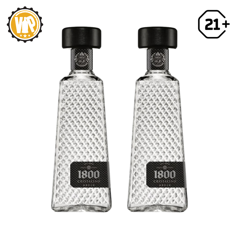 Twin 1800 Tequila Cristalino Anejo 750ml - 2 Bottles