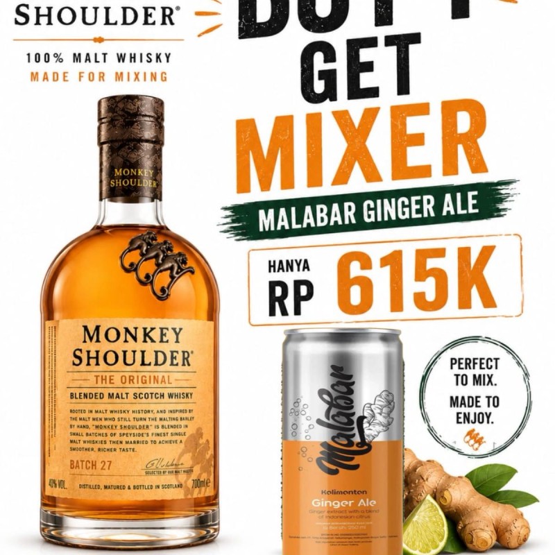 Monkey shoulder buy 1 get mixer
