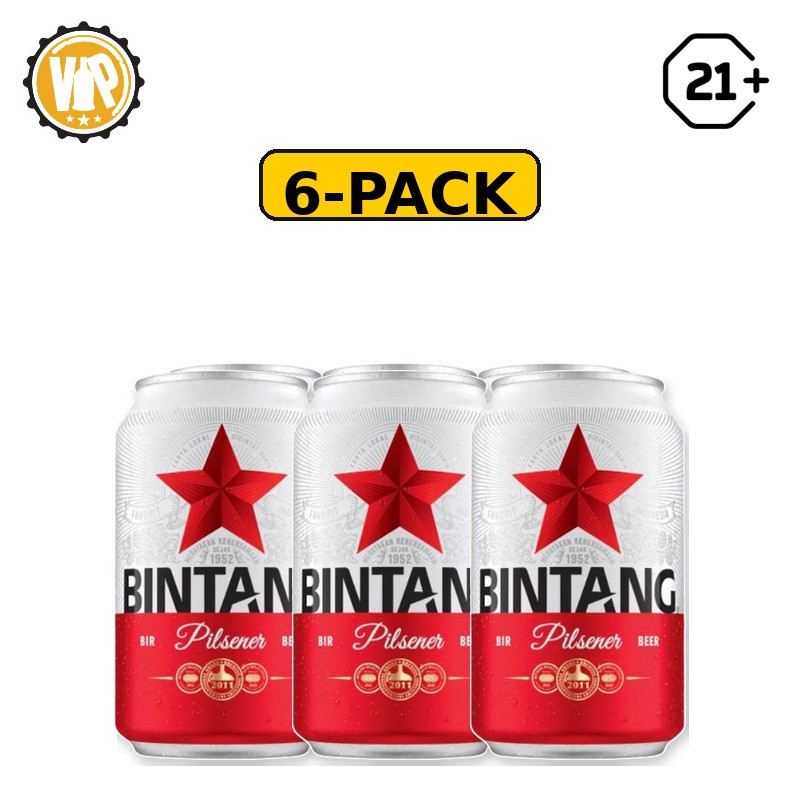 Bintang Pilsener Can 320ml - 6 Pack