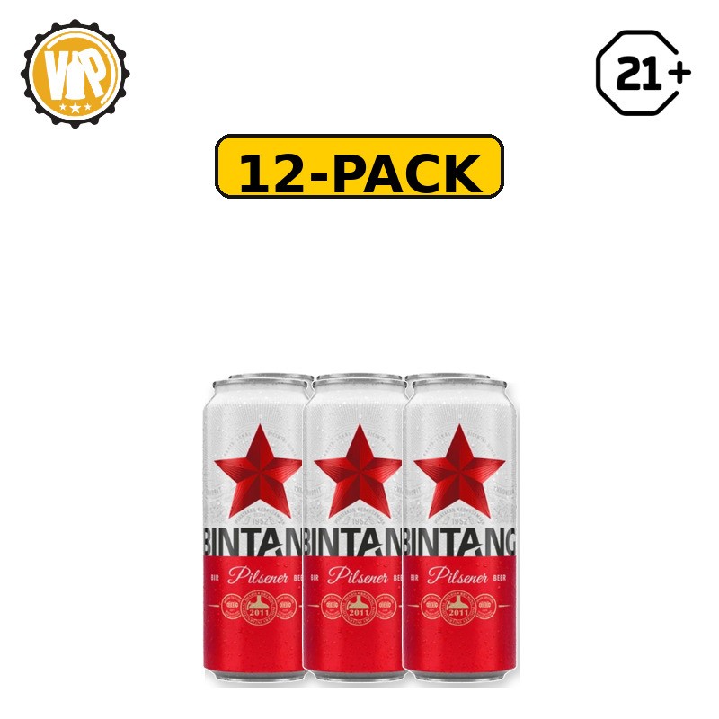 Bintang Pilsener Can 490ml - 12 Pack
